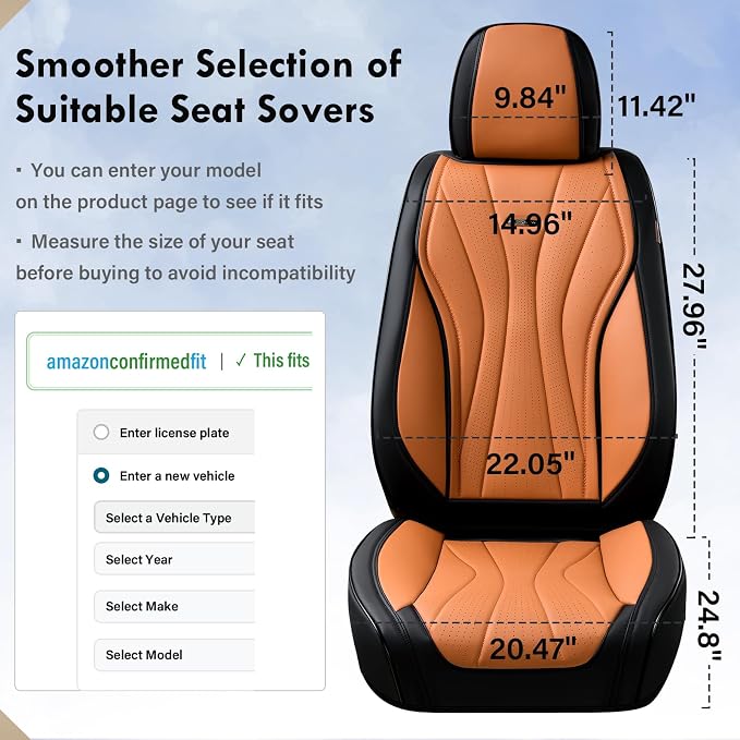 Universal Seat Covers — Front Seat — Black / Brown