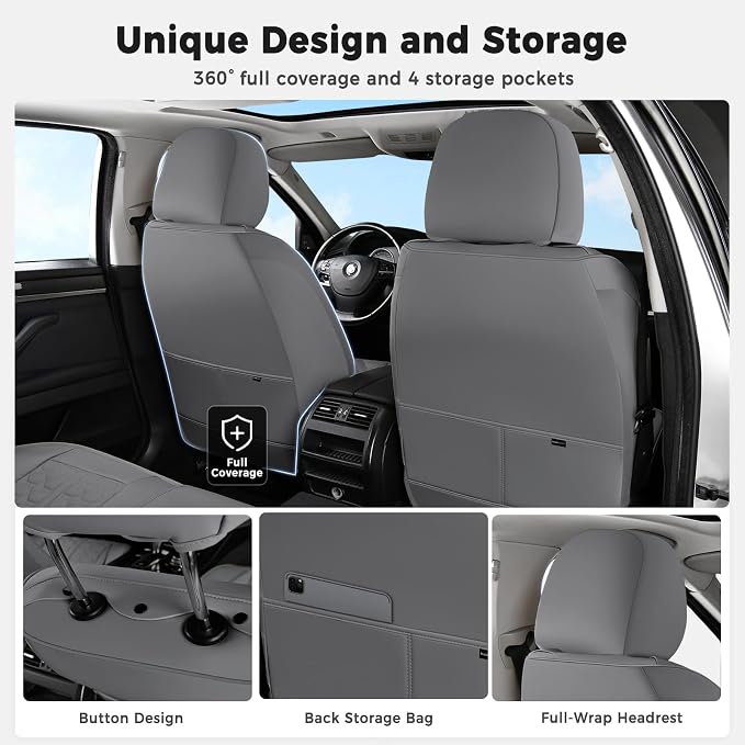 Universal Seat Covers — Full Set — Gray