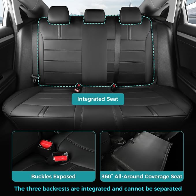 Faux Leather Seat Covers for Honda Civic — Full Set — Black