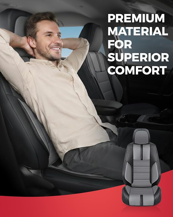 Universal Faux Leather Seat Covers — Front Seat