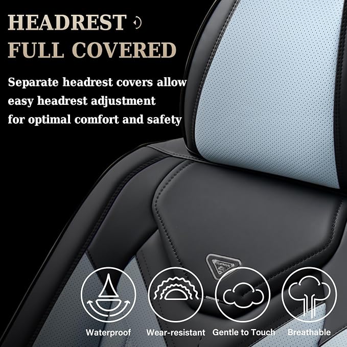 Universal Seat Covers — Full Set — Black / Blue