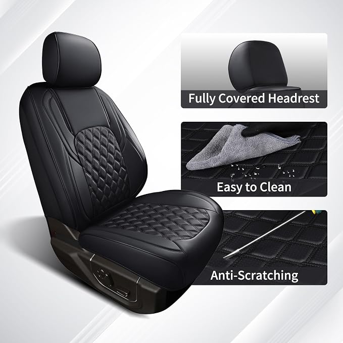 Seat Covers for Multiple Vehicles — Full Set — Black