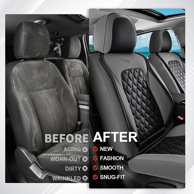 Faux Leather Car Seat Covers — Full Set