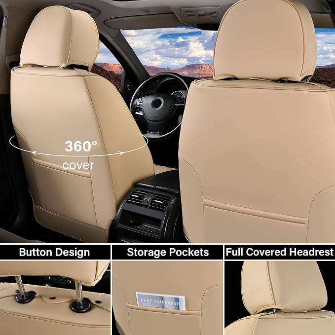 Universal Seat Covers — Full Set — Beige