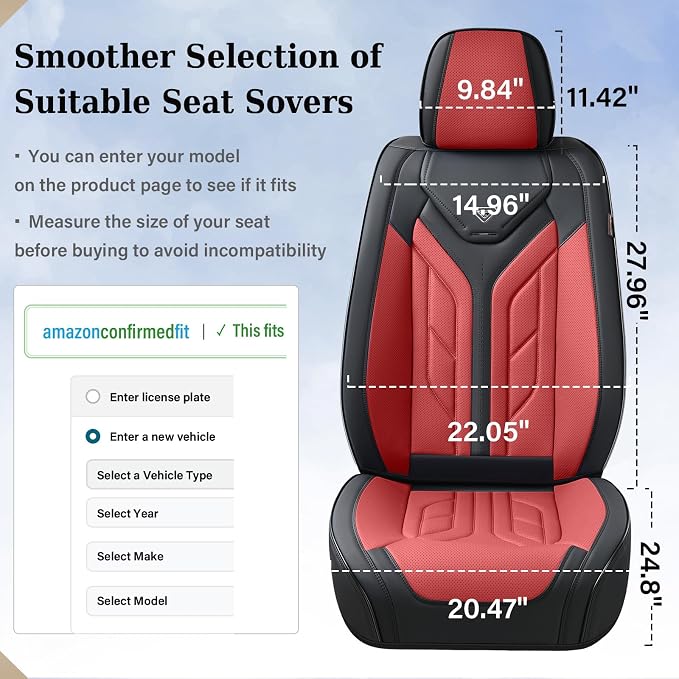 Universal Seat Covers — Full Set — Burgundy