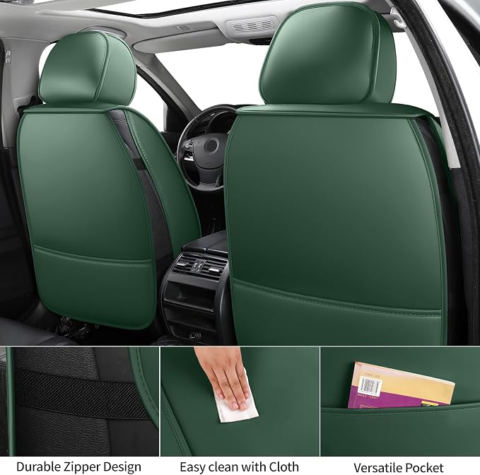 Universal Seat Covers — Front Seat — Green