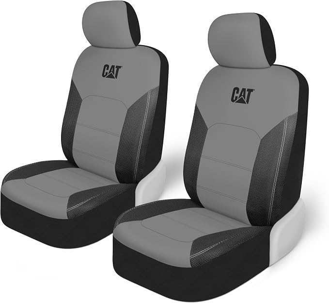 Universal Faux Leather Seat Covers — Front Seat — Gray