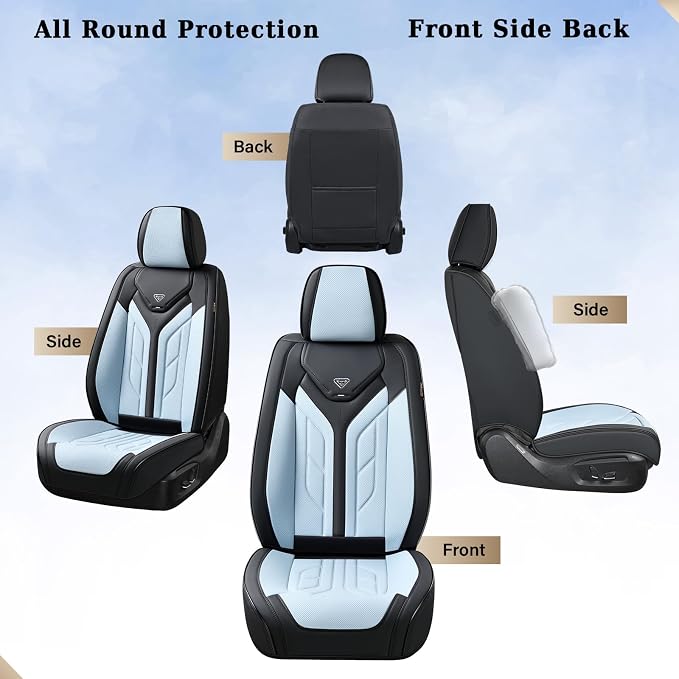 Universal Seat Covers — Front Seat — Black / Blue
