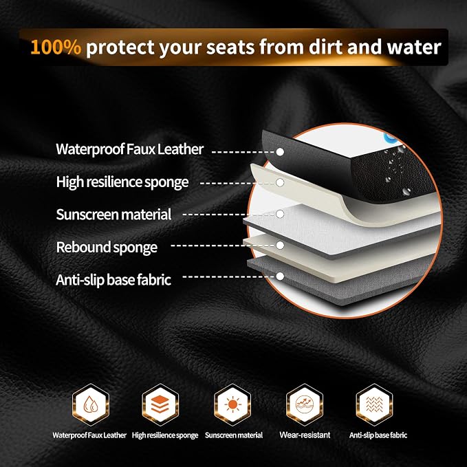 Seat Covers for Nissan Titan — Full Set — Black