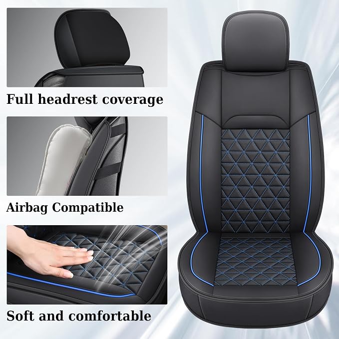 Seat Covers for Multiple Vehicles — Full Set — Black / Blue