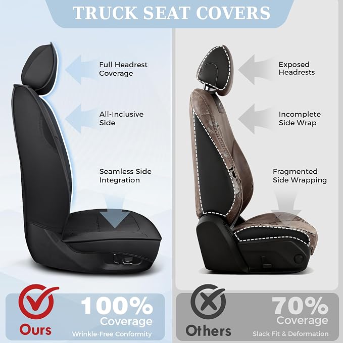Seat Covers for Multiple Vehicles — Full Set — Black