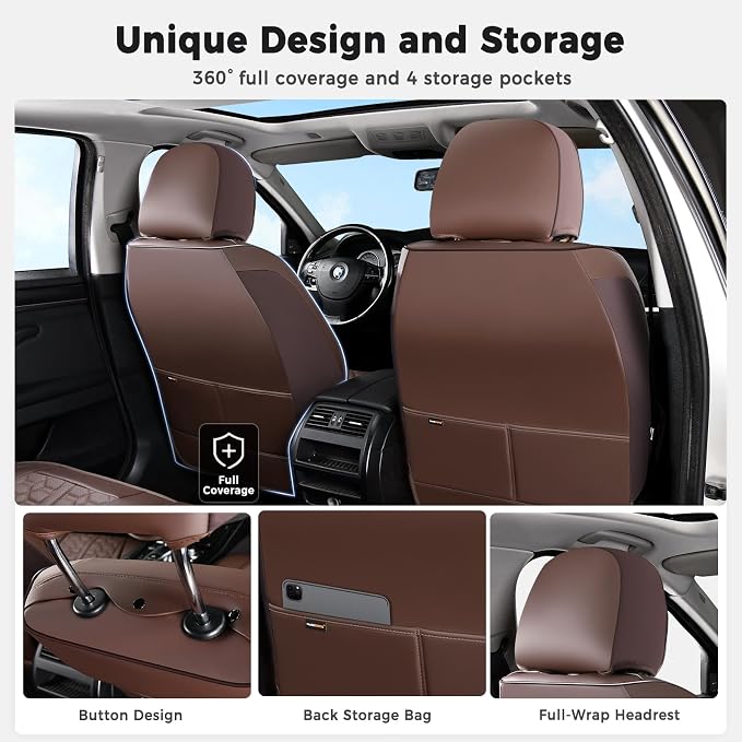 Universal Seat Covers — Full Set — Coffee