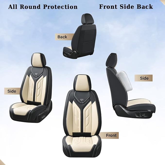 Universal Seat Covers — Front Seat — Black / Beige
