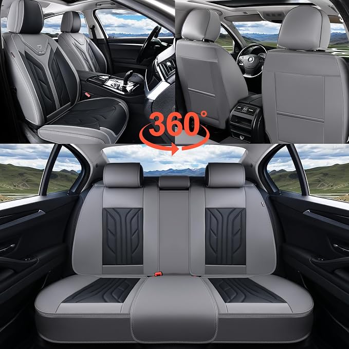 Universal Seat Covers — Full Set — Gray / Black