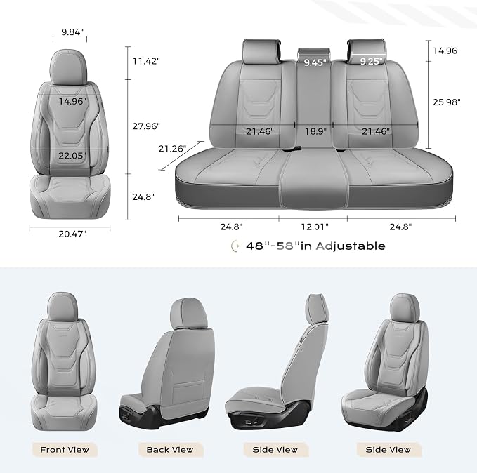 Universal Seat Covers — Full Set — Gray