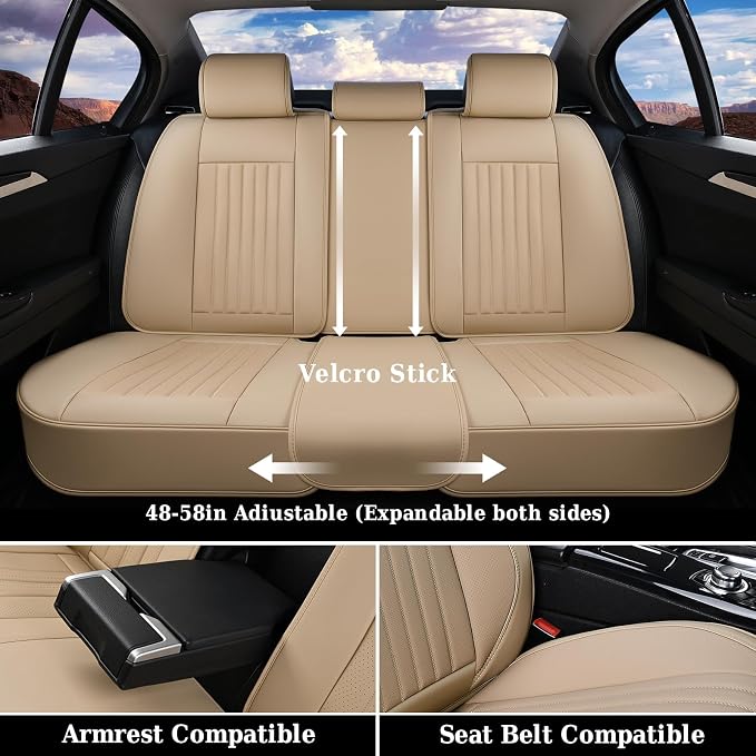 Universal Seat Covers — Full Set — Beige