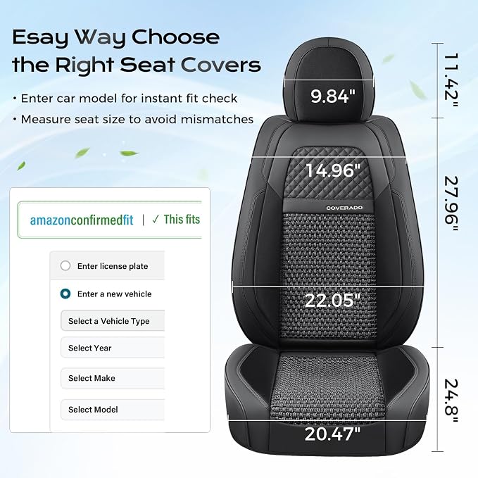 Universal Faux Leather Seat Covers — Front Seat