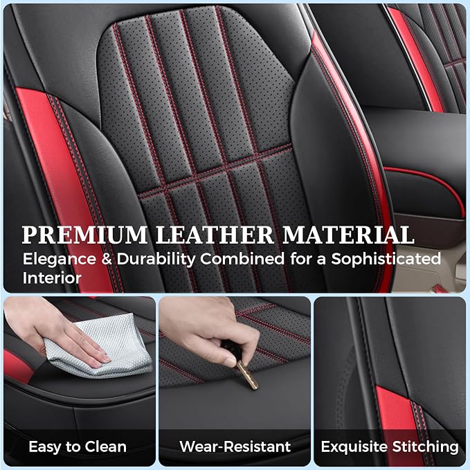 Seat Covers for Multiple Vehicles — Front Seat — Red