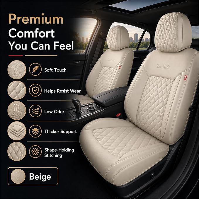 Universal Seat Covers — Front Seat — Beige