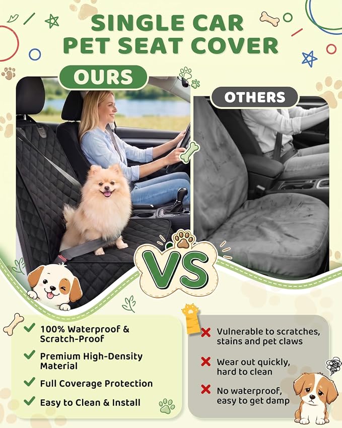 Pet Car Seat Protector — Black