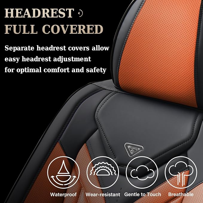 Universal Seat Covers — Front Seat — Black / Orange