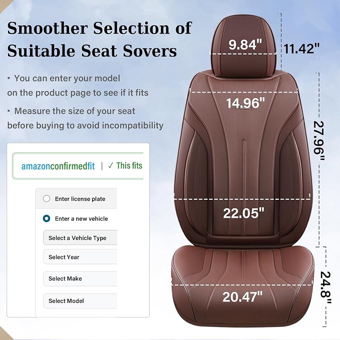 Universal Seat Covers — Front Seat — Coffee