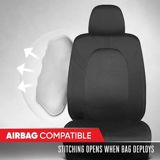 Universal Fabric Seat Covers — Front Seat — Black / Gray