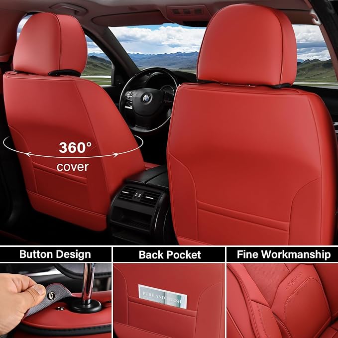 Universal Seat Covers — Full Set — Red