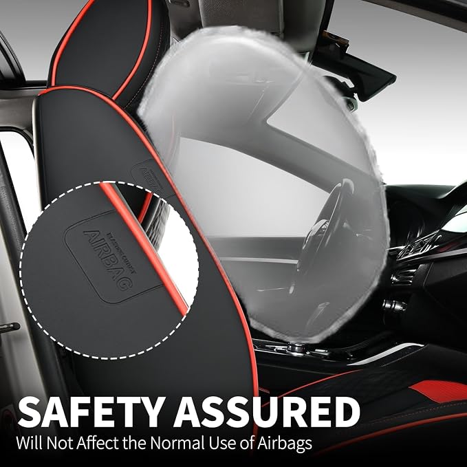 Car Seat Covers — Front Seat — Black / Red