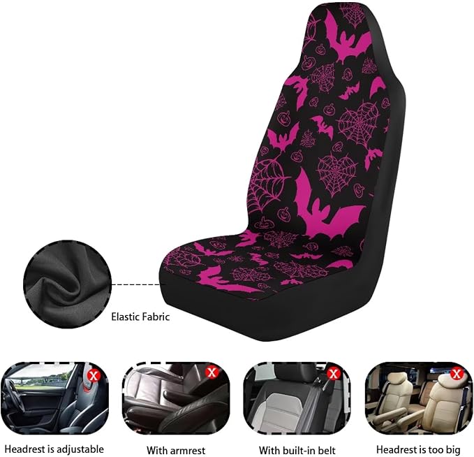 Universal Seat Covers — Front Seat — Pink