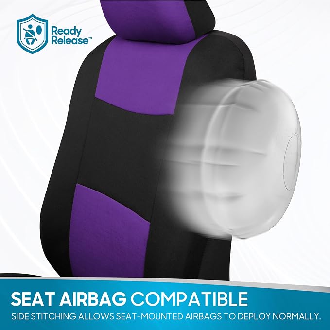 Car Seat Covers — Full Set — Purple / Black