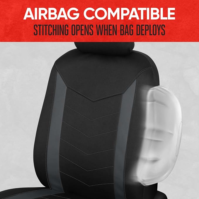 Neoprene Car Seat Covers — Front Seat — Gray