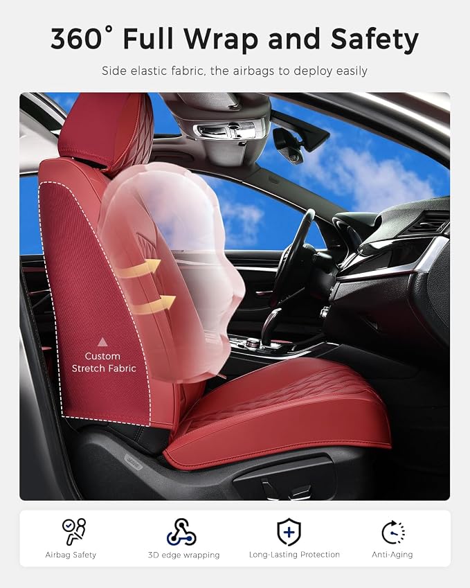 Universal Seat Covers — Full Set — Red