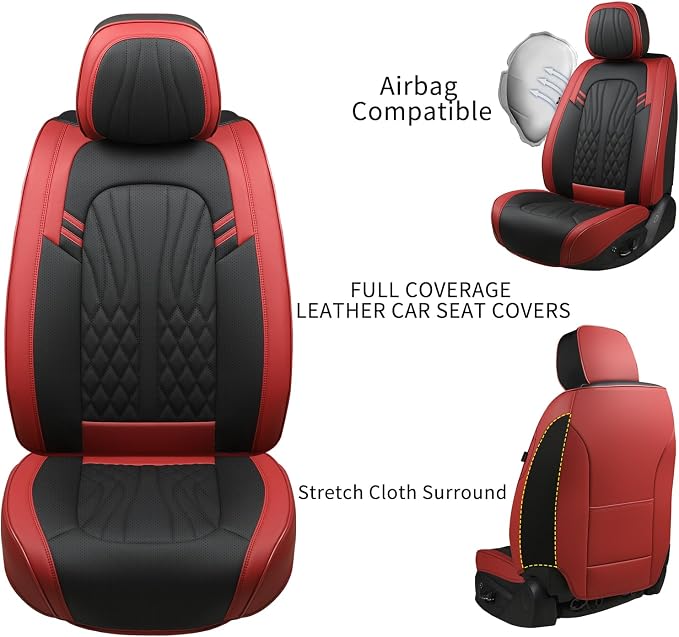 Universal Seat Covers — Full Set — Red