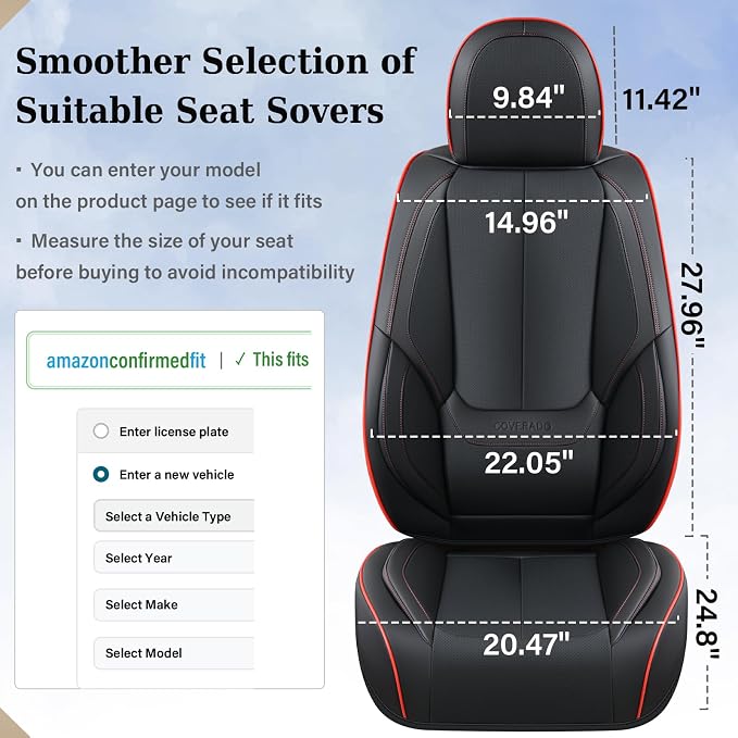 Universal Seat Covers — Full Set — Black / Blue