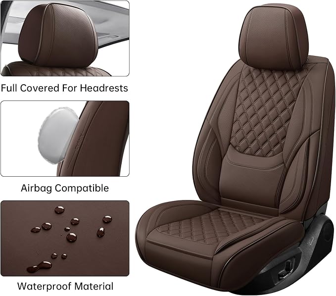 Universal Seat Covers — Full Set — Brown