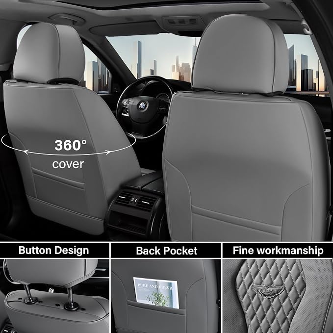 Universal Seat Covers — Full Set — Gray
