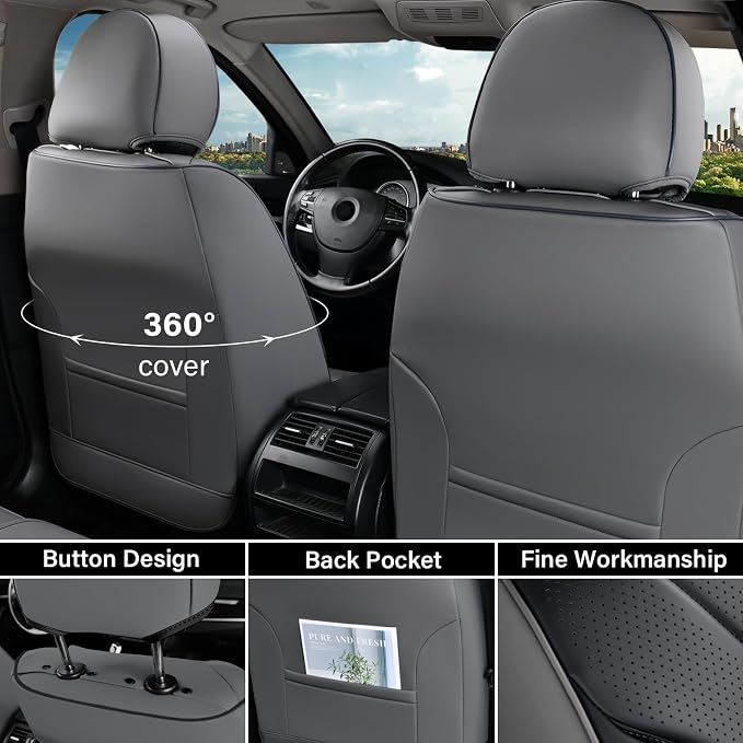 Universal Seat Covers — Full Set — Gray / Black