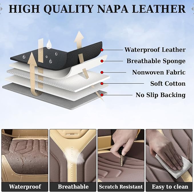 Universal Seat Covers — Full Set — Beige / Coffee