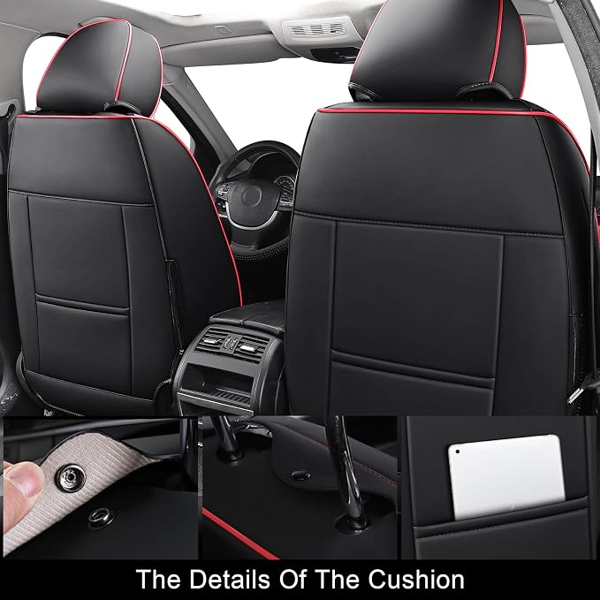 Universal Seat Covers — Full Set — Black / Red