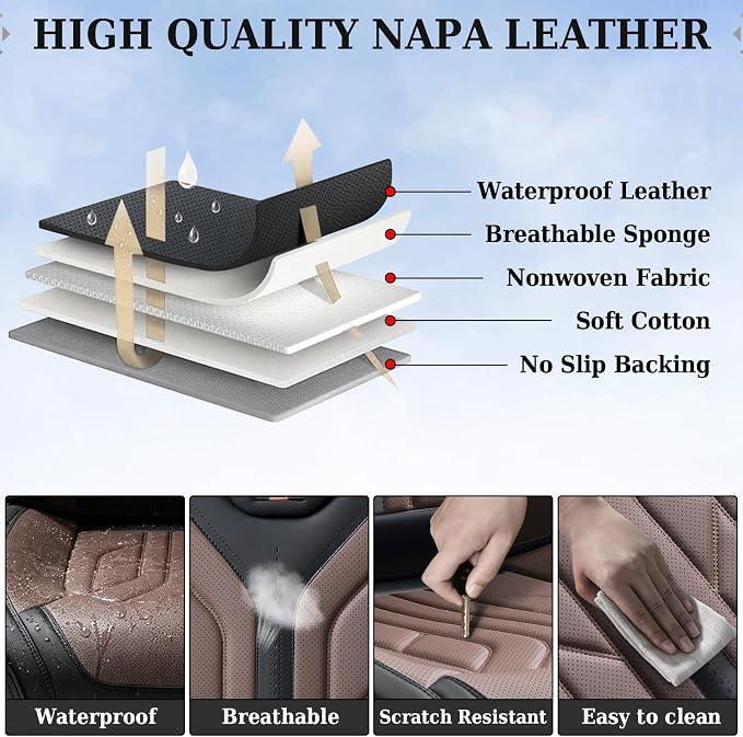 Universal Seat Covers — Front Seat — Black / Coffee