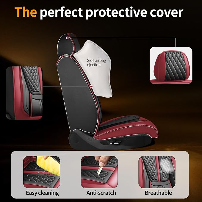 Seat Covers for Nissan Versa — Full Set — Red