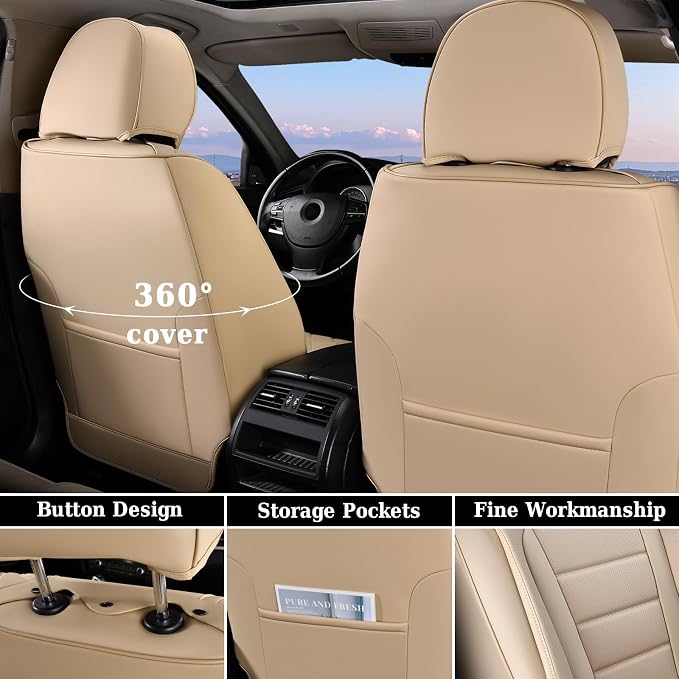 Universal Seat Covers — Full Set — Beige