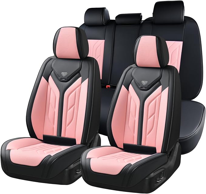 Universal Seat Covers — Full Set — Black / Pink