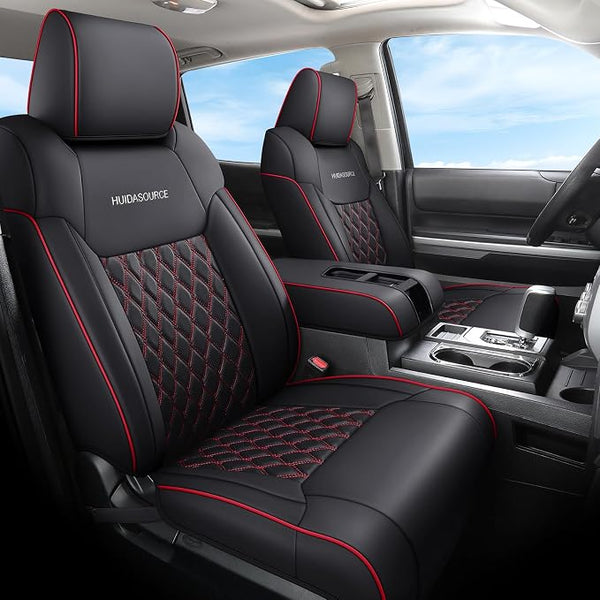 Seat Covers for Multiple Vehicles — Full Set — Black / Red