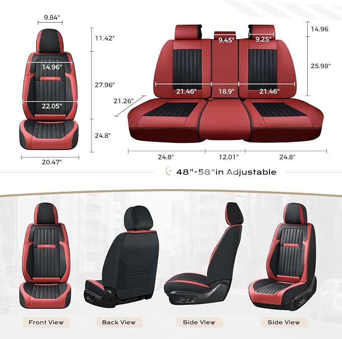 Universal Seat Covers — Front Seat — Red / Black