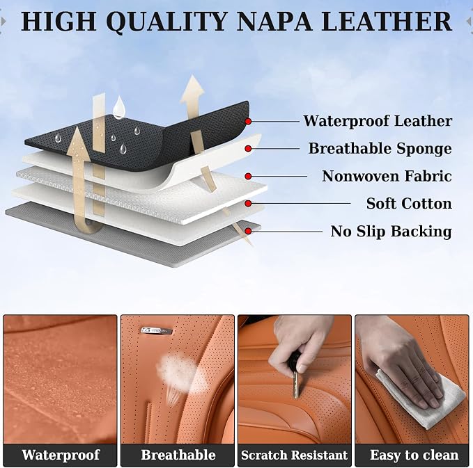 Universal Seat Covers — Full Set — Brown
