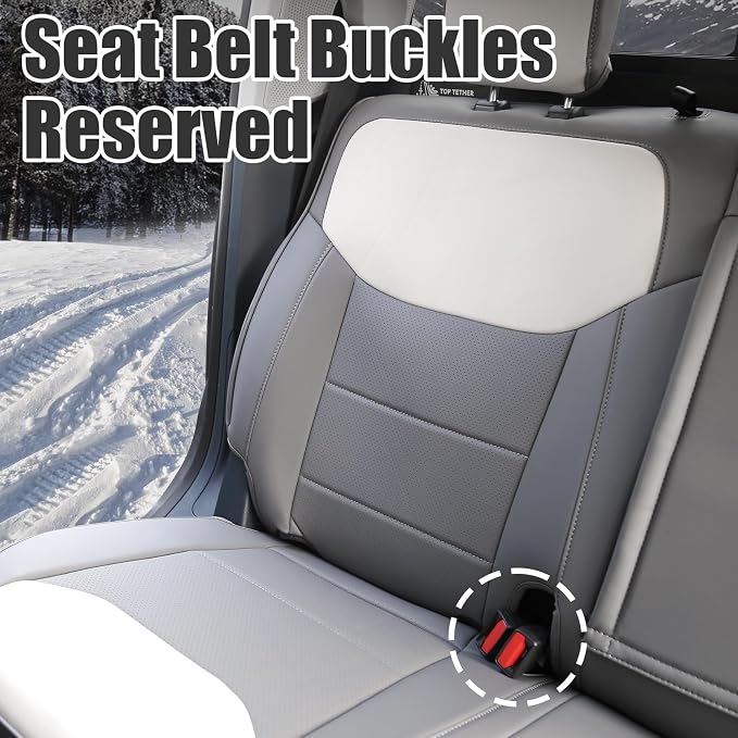 Faux Leather Seat Covers for Ford Maverick — Gray / White