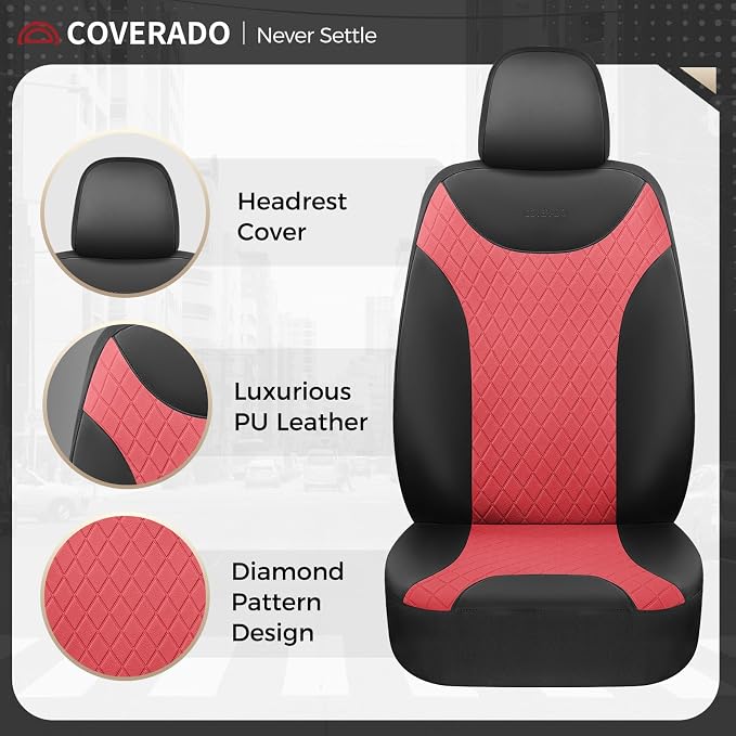 Universal Seat Covers — Front Seat — Black / Red
