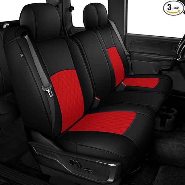 Seat Covers for Chevrolet Silverado / GMC Sierra — Full Set — Black / Red